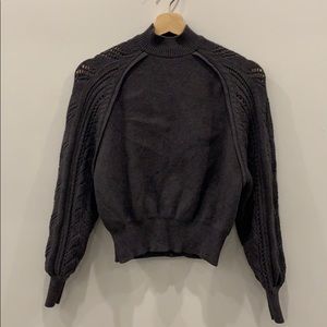 Zara High Neck Shoulder Detail Knitted Sweater